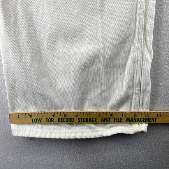 ZARA Jeans Womens 8 Mom High Waist Wide Leg Distressed 5 Pocket Denim White - Picture 9 of 11